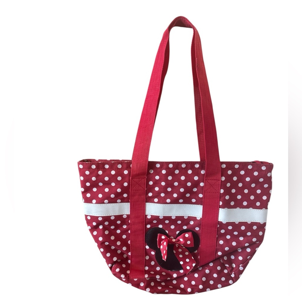 Minnie Mouse Polka Dot Tote Bag with Bow Accent